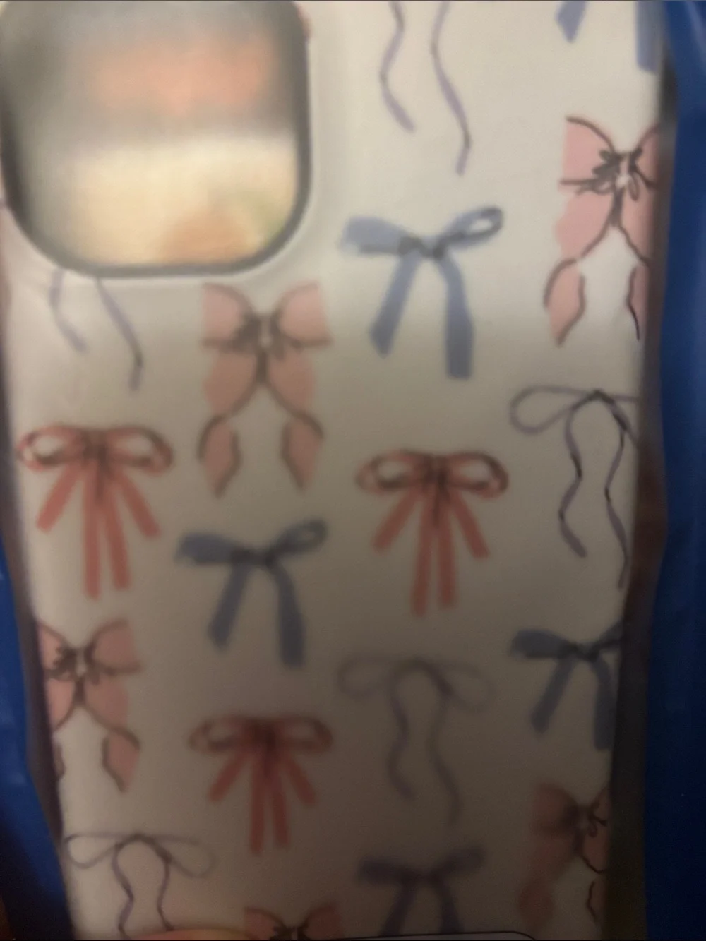 iPhone 15 Plus Pink & Blue Bow Phone Case